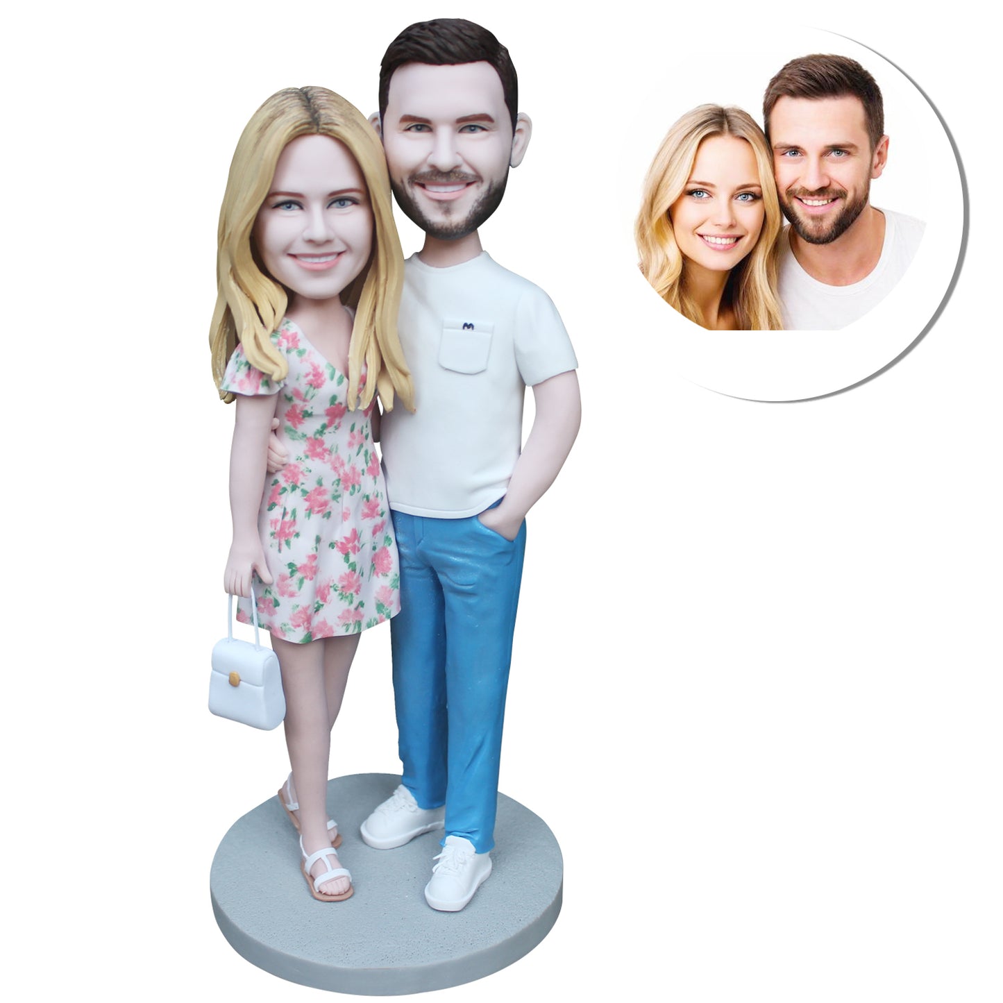 Fully customizable Valentine's Day couple bobblehead dolls - figurines