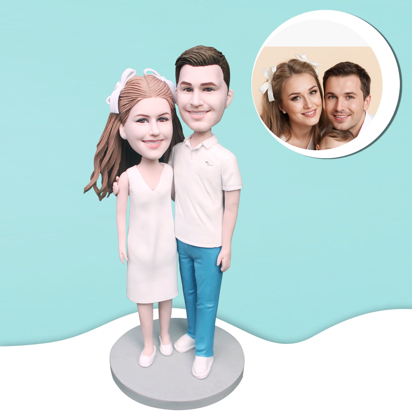 Fully customizable Valentine's Day bobbleheads