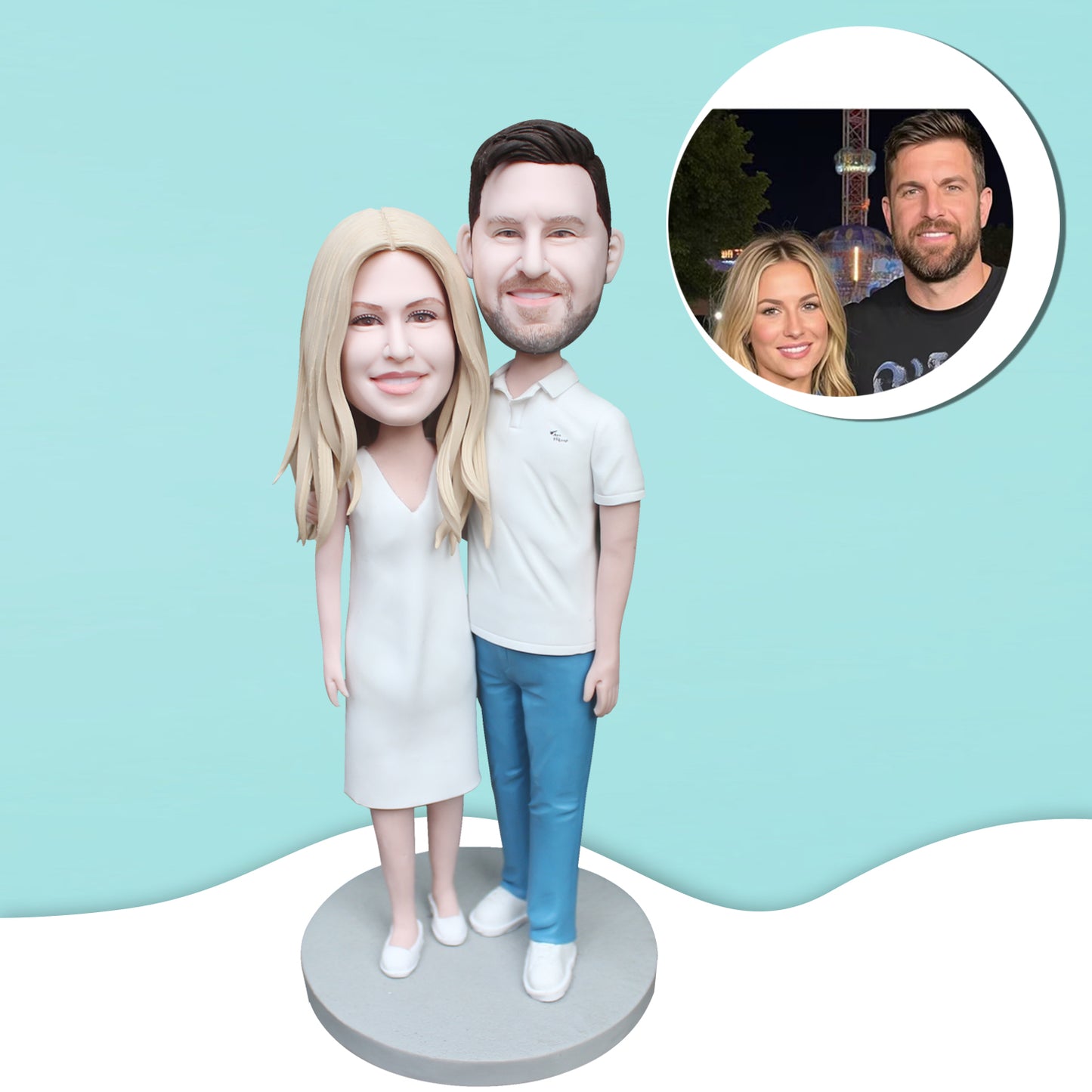 Custom bobbleheads, perfect as handmade gifts for couples.