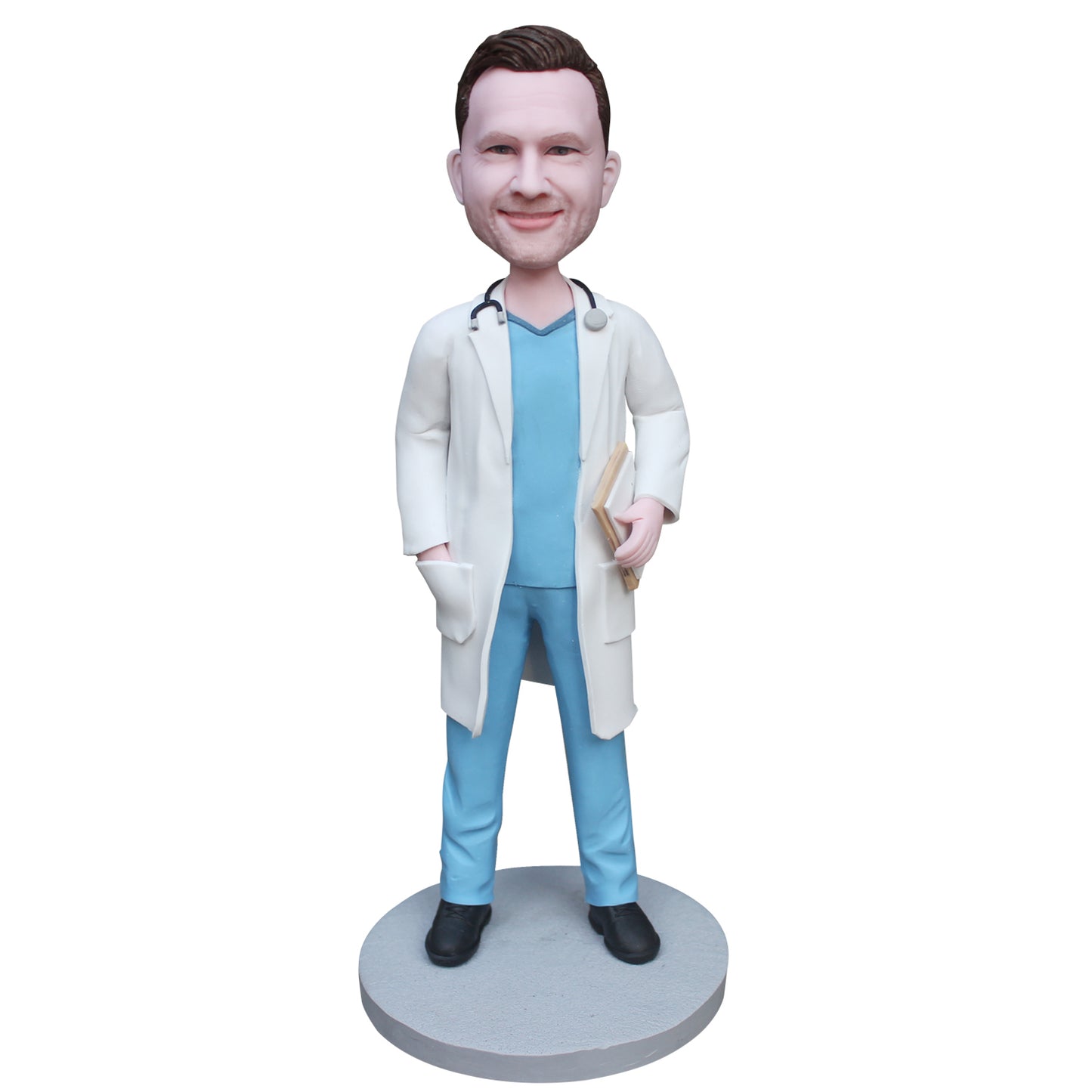 Fully customizable male doctor bobblehead