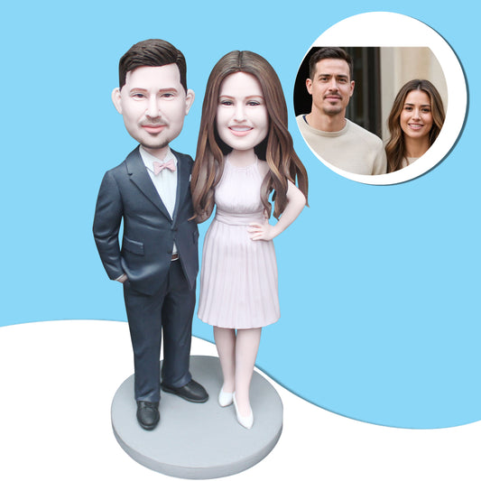 Custom-made bobbleheads, handmade Valentine's Day gifts for couples.