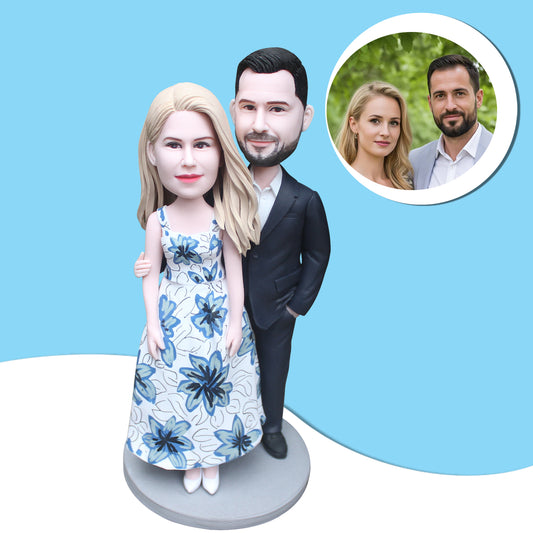 Fully customizable bobbleheads anniversary gift for Valentine's Day