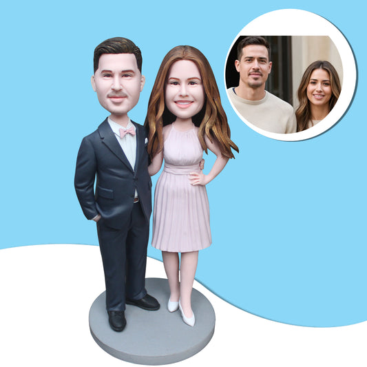Custom-made bobbleheads, handmade Valentine's Day gifts for couples.