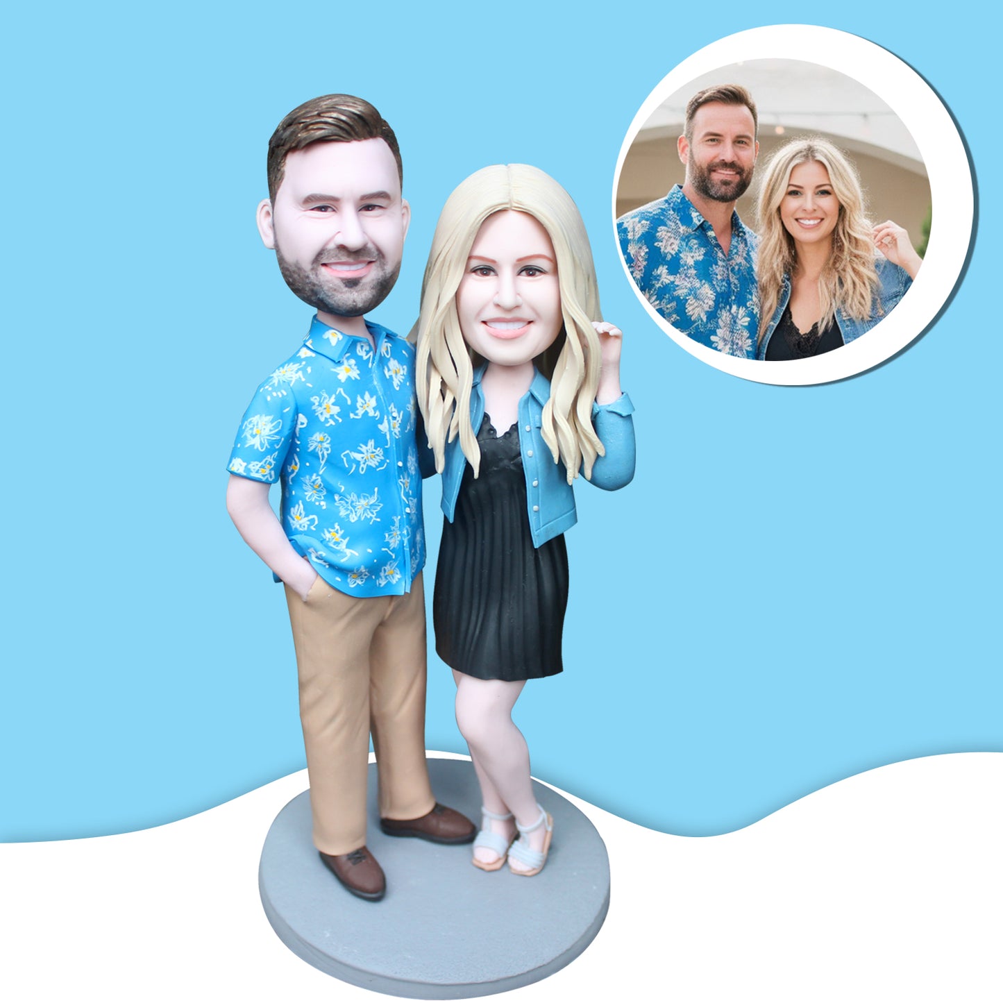 Custom bobbleheads Valentine's Day gift - lifelike miniature statue