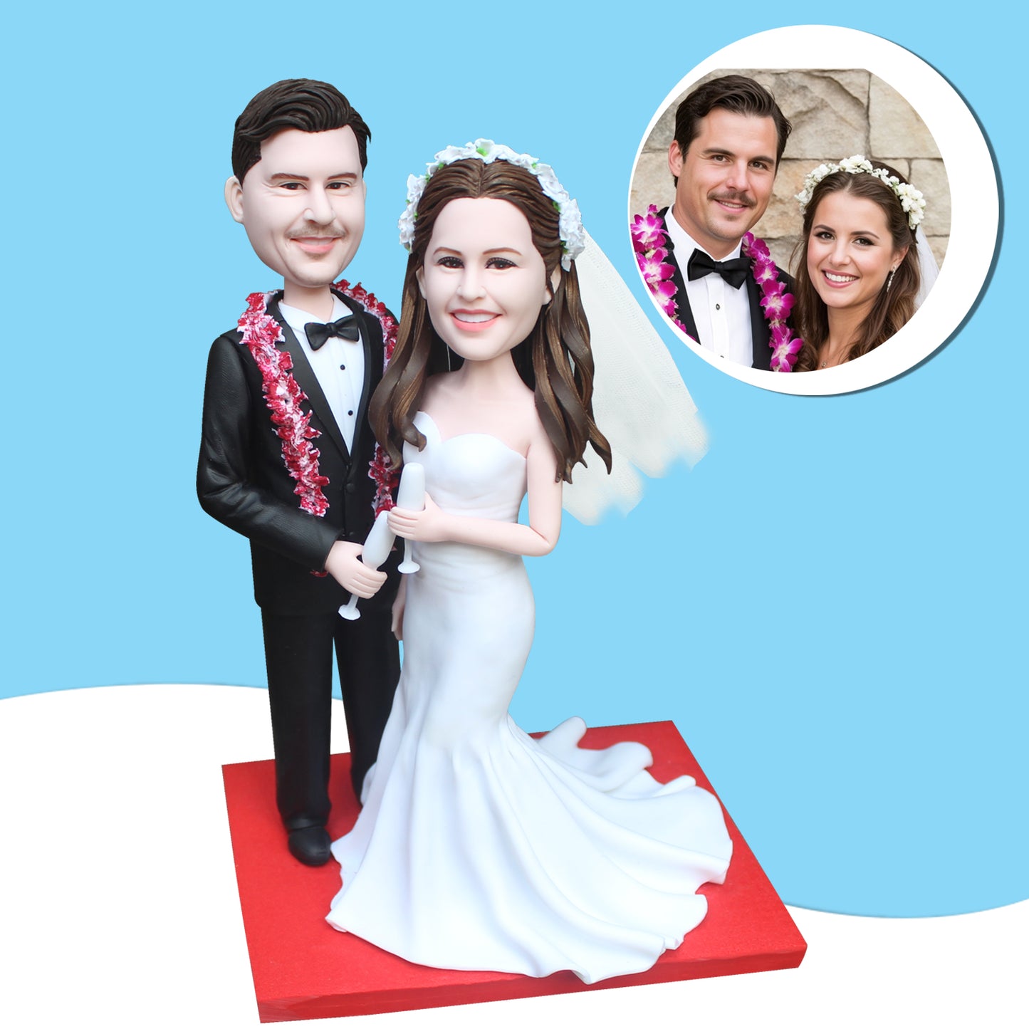 Fully customizable wedding bobbleheads